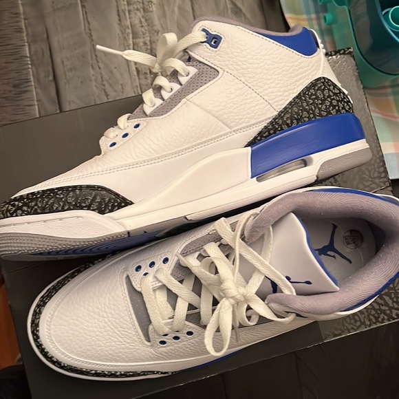 Air jordan retro 3 racer blue sz.10.5 worn once - Picture 4 of 7